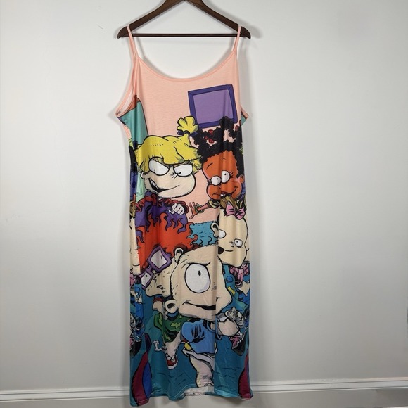 The Unbranded Brand Dresses & Skirts - Women's Rugrats Sleeveless Maxi Dress 3XL Characters Multicolor